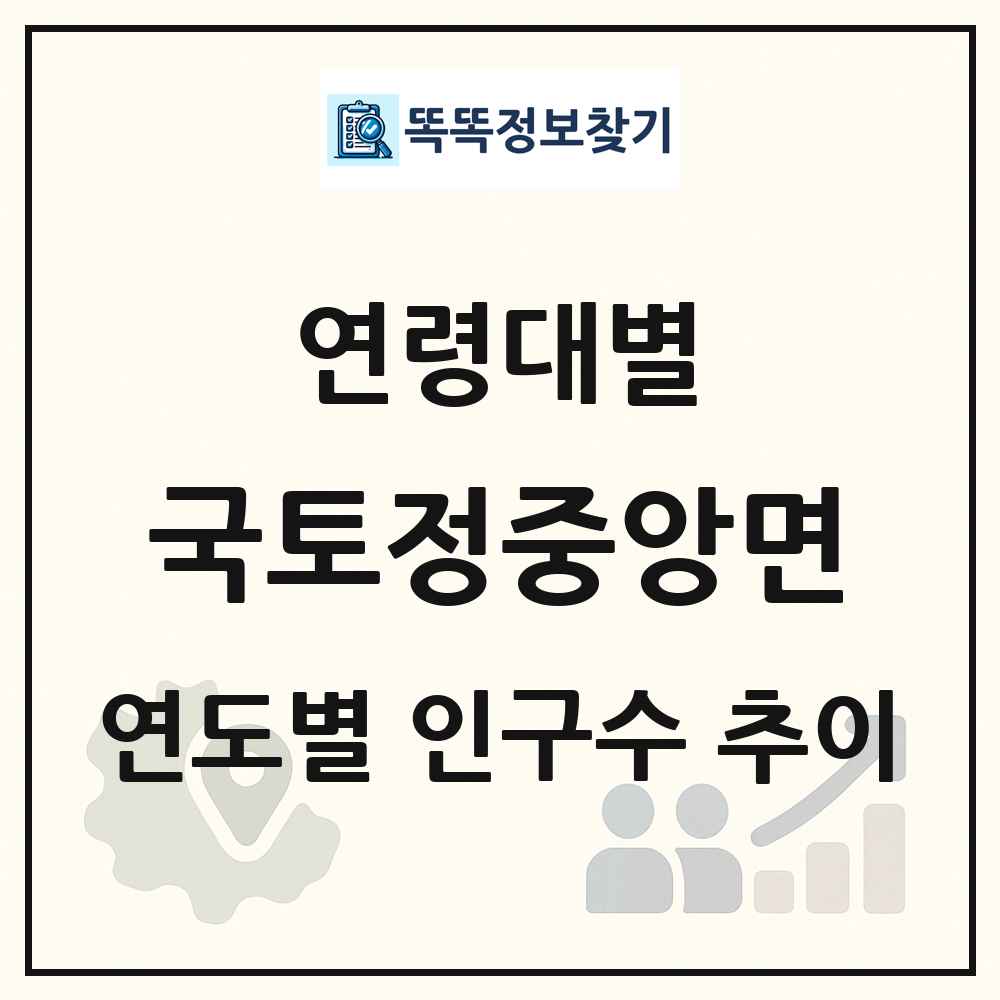 국토정중앙면 생애주기별 인구수 링크 그림